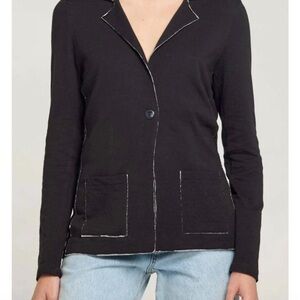 Goldie Black Blazer with White Stitching